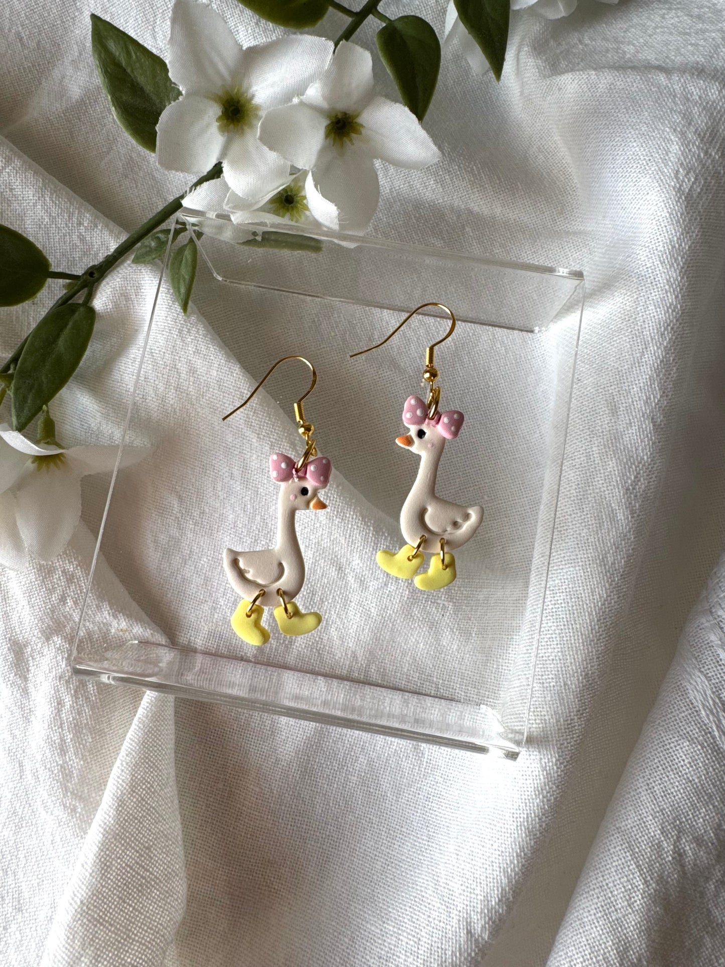 Girly Goose Dangles (yellow boots)
