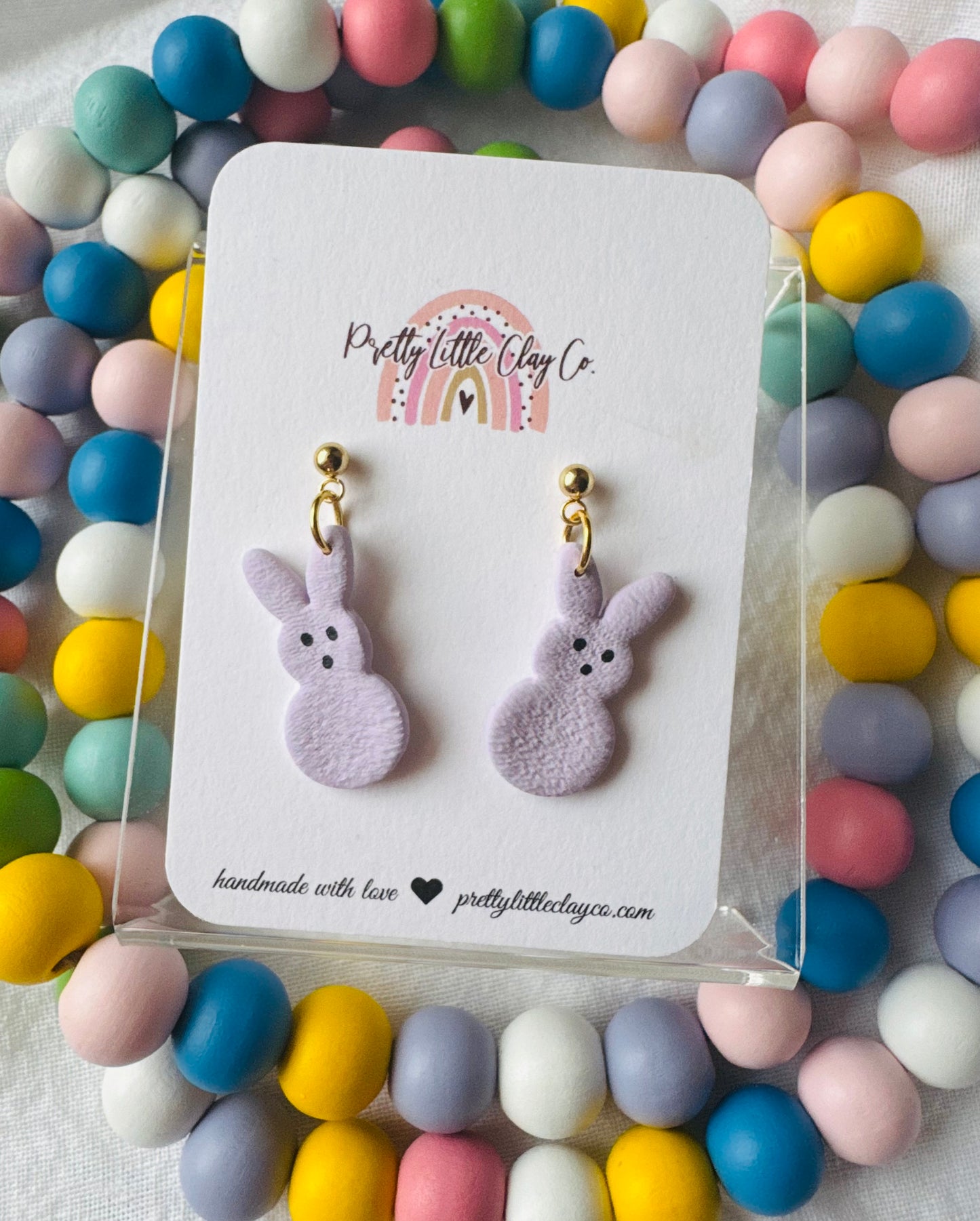 Marshmallow Bunny Dangles (purple)