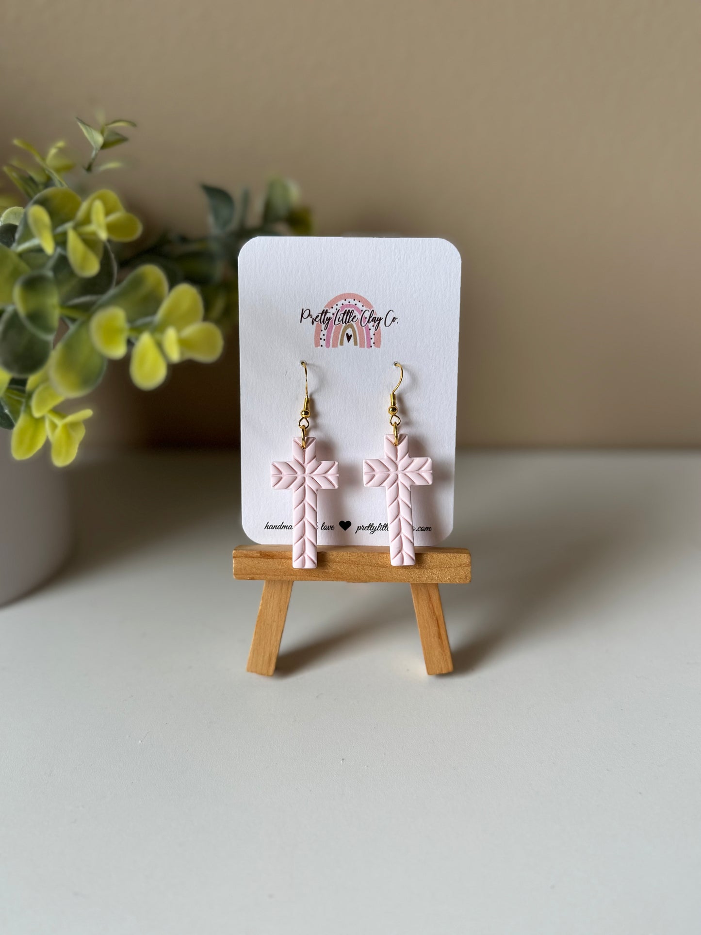 Chevron Cross Dangles (pink)