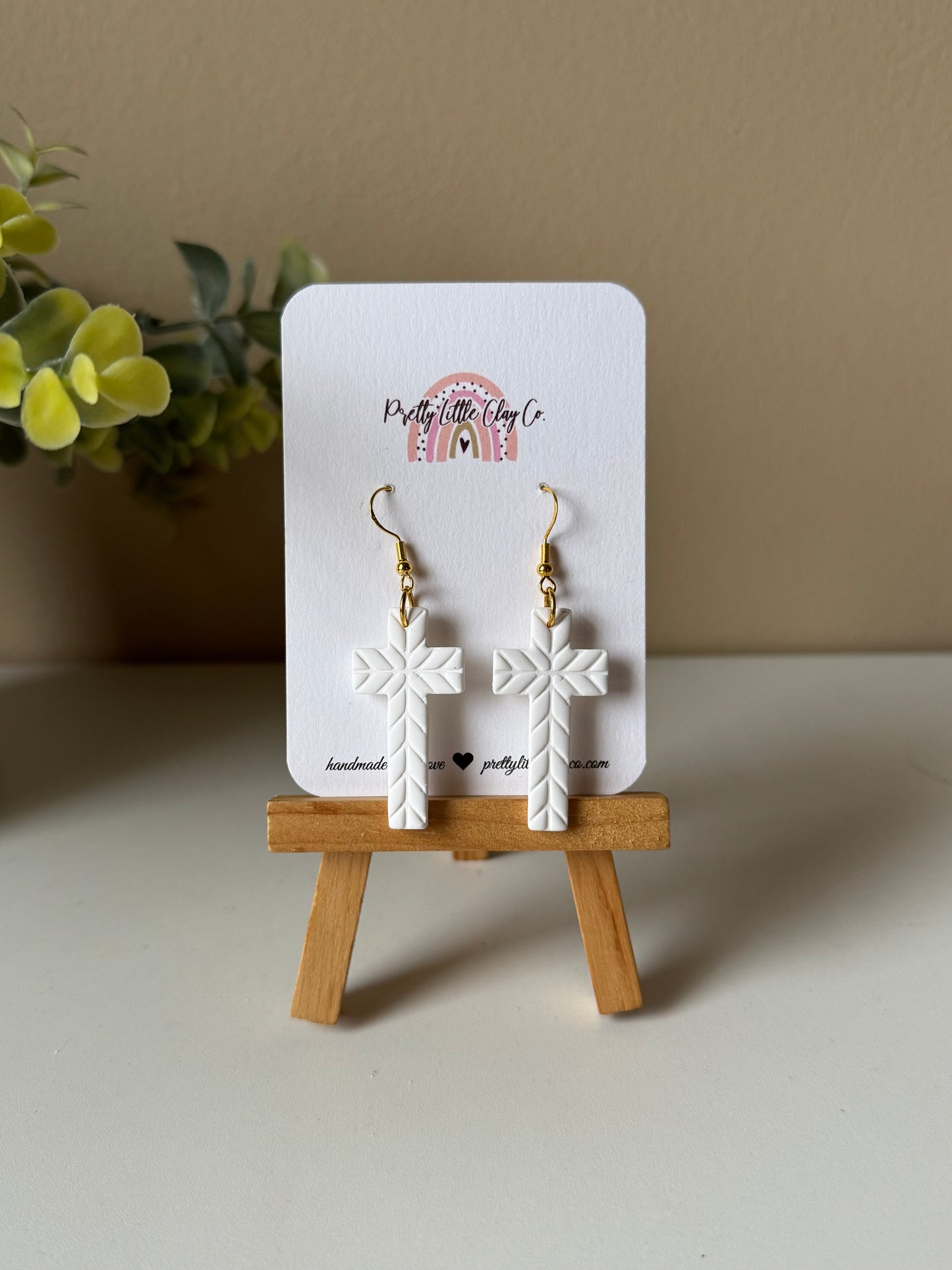 Chevron Cross Dangles (white)