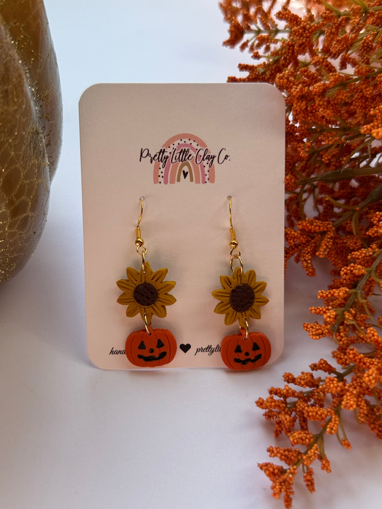 Sunflower & Jack O’ Lantern Dangles