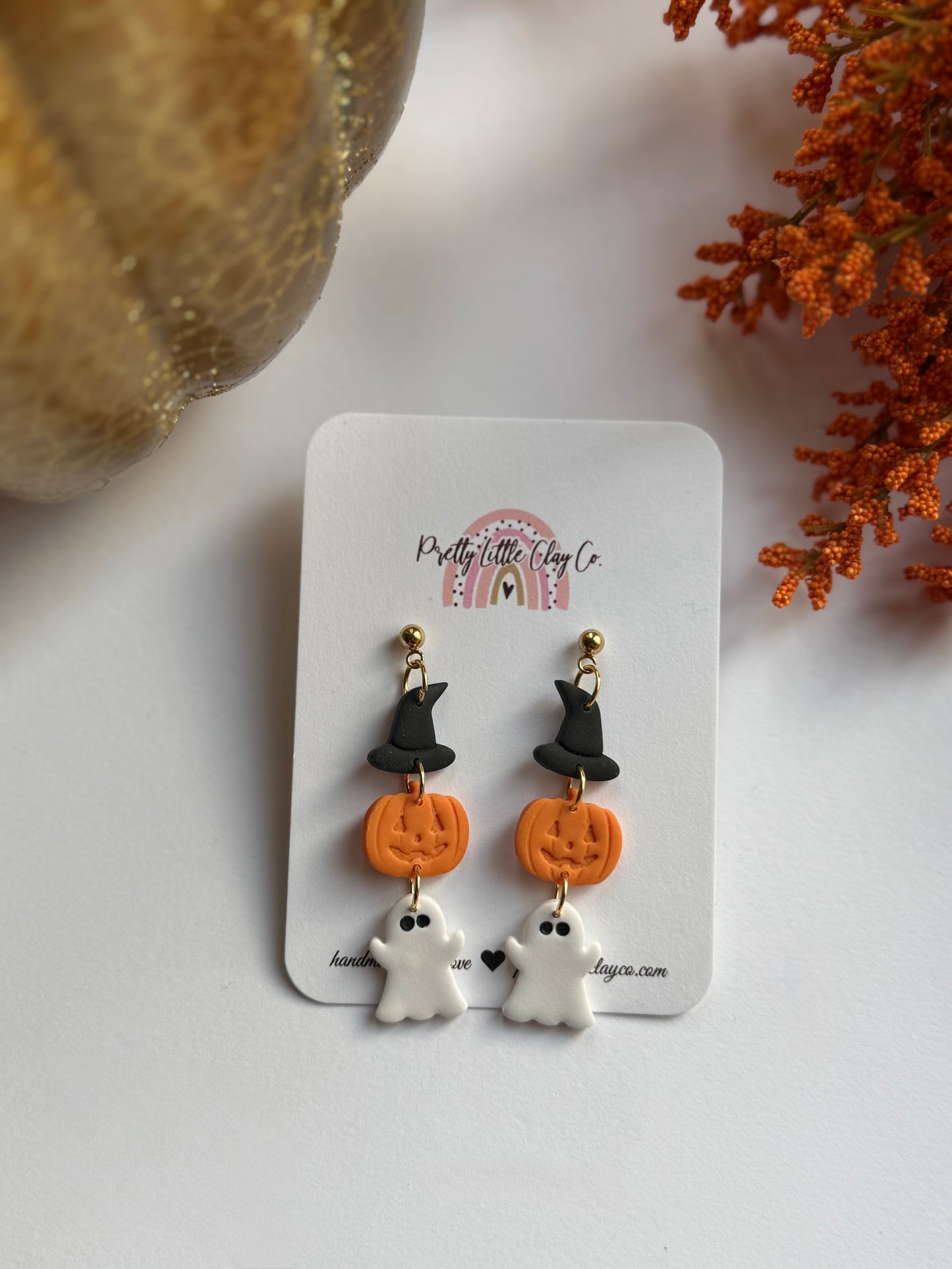 Witch Pumpkin Ghost Dangles