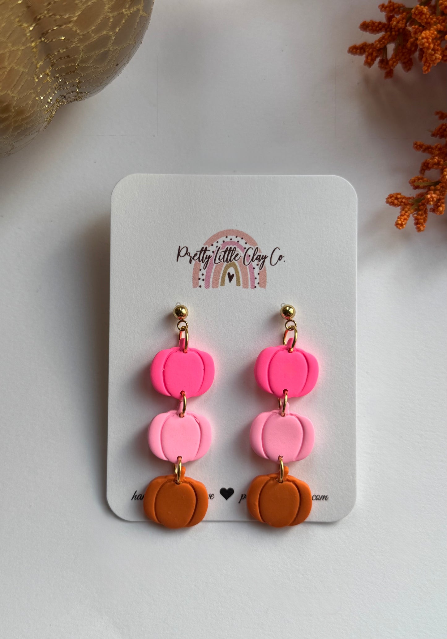Pink Pumpkin Dangles