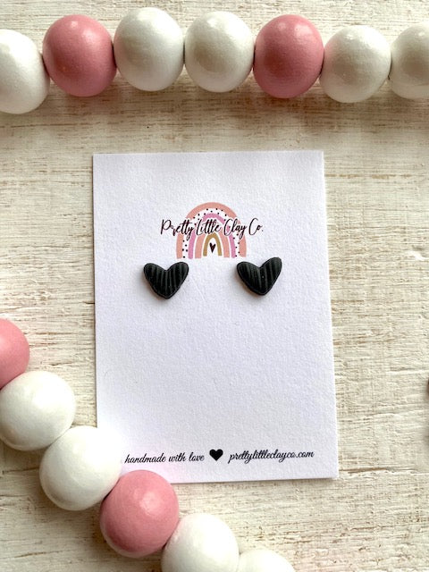 Textured Black Hearts