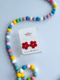 Red Daisy Hoops