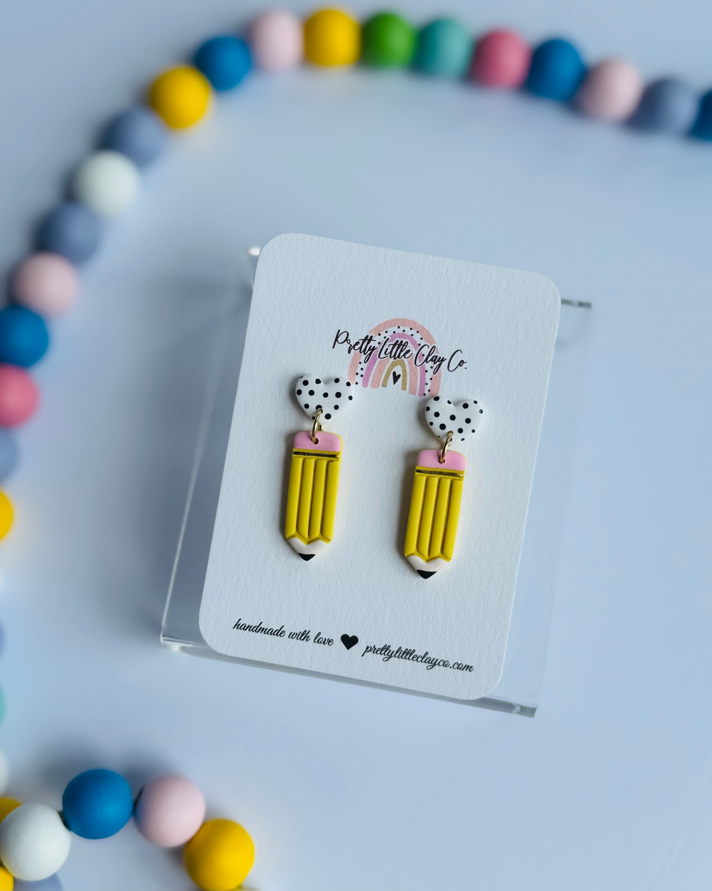 Pencil Polka Dot Dangles