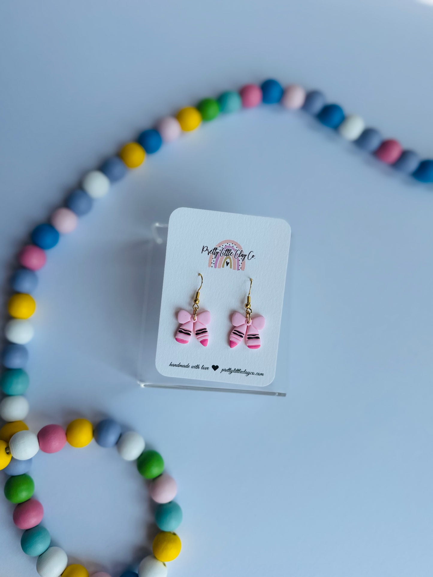 Crayon Bow Dangles (pink)