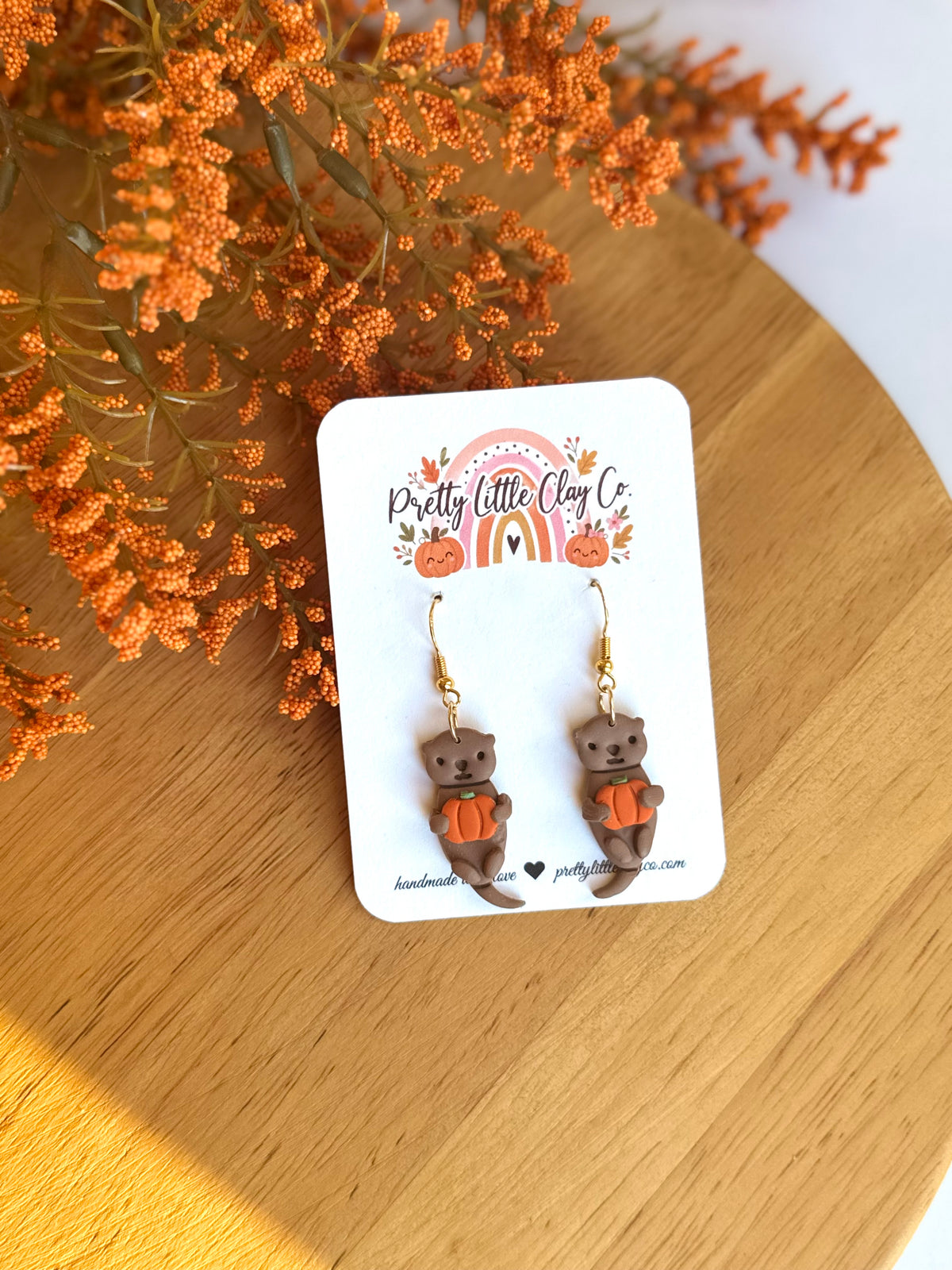 Otter Pumpkin Dangles