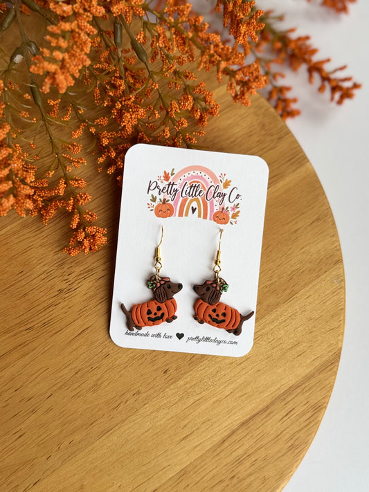 Halloweenie Pumpkin Dangles