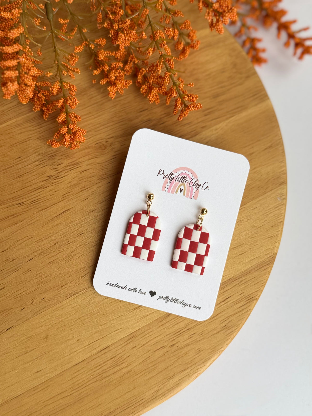 Checkered Dangles (red/white)