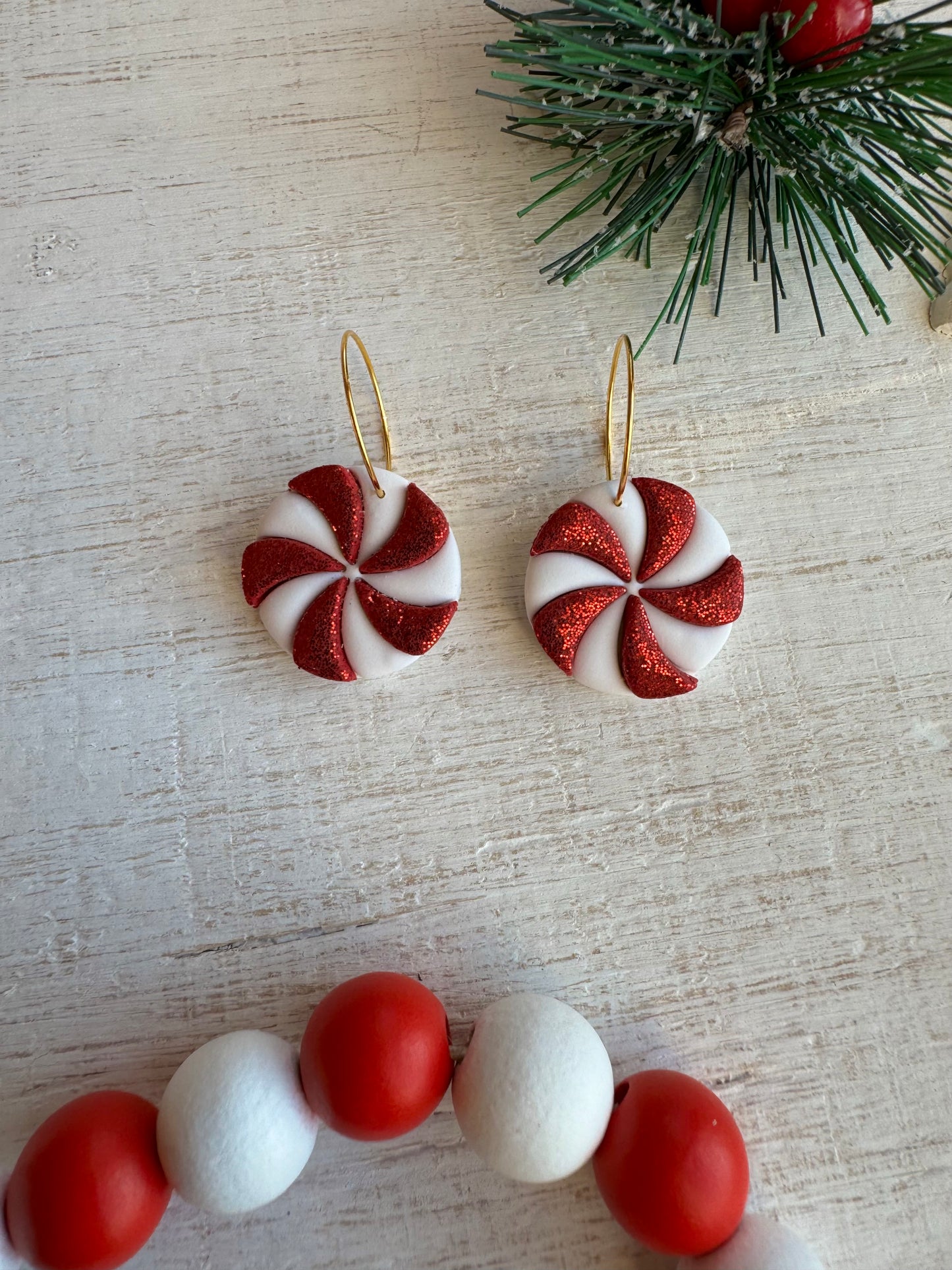 Peppermint Hoops (red)