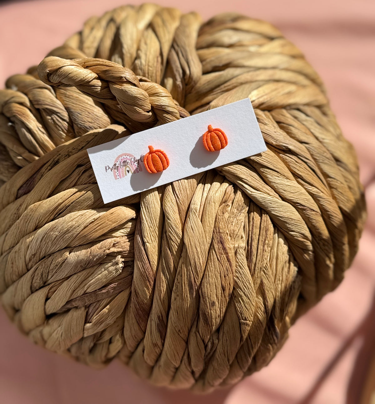 Sparkly Pumpkin Studs
