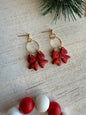 Sparkly Red Bow Dangles