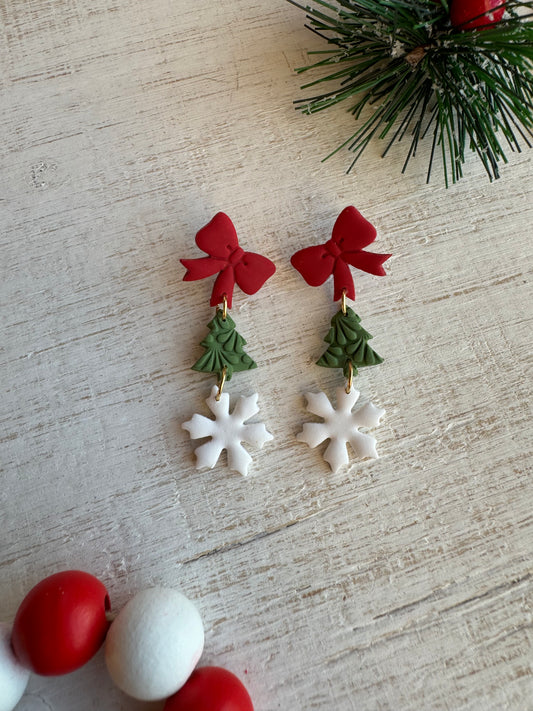 Bow Tree Snowflake Dangles