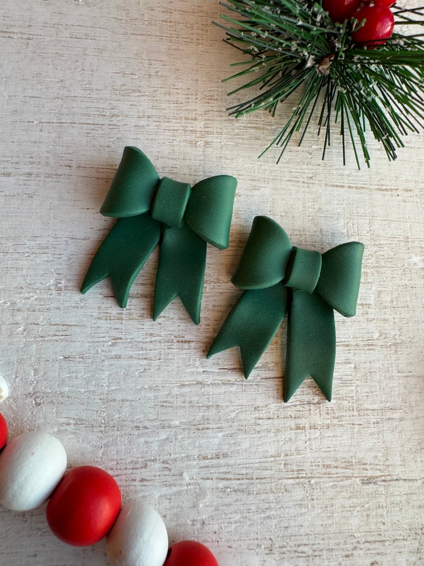 Green Bow Statement Studs