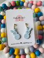Marshmallow Bunny Dangles (blue)