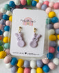 Marshmallow Bunny Dangles (purple)