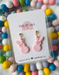 Marshmallow Bunny Dangles (pink)