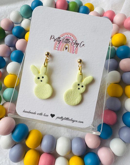 Marshmallow Bunny Dangles (yellow)