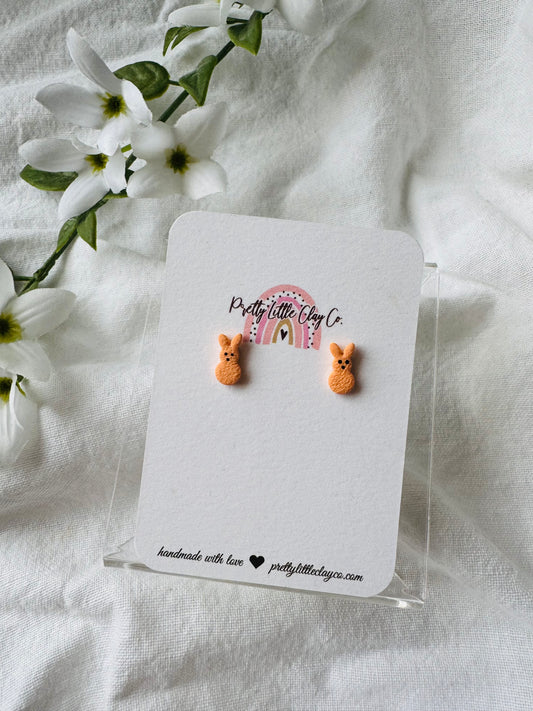 Marshmallow Bunny Studs (orange)