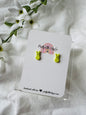 Marshmallow Bunny Studs (green)