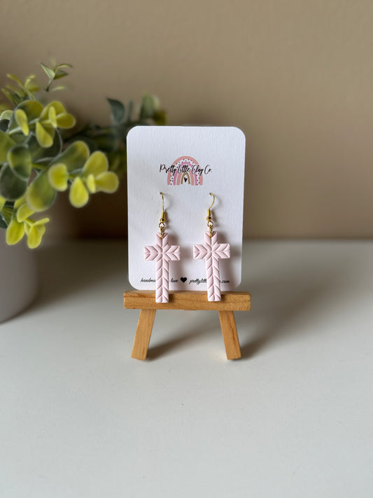 Chevron Cross Dangles (pink)