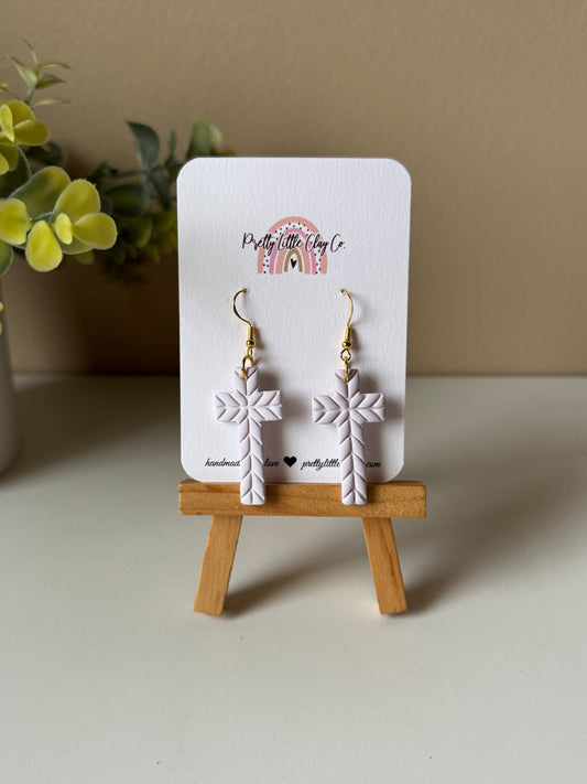 Chevron Cross Dangles (purple)