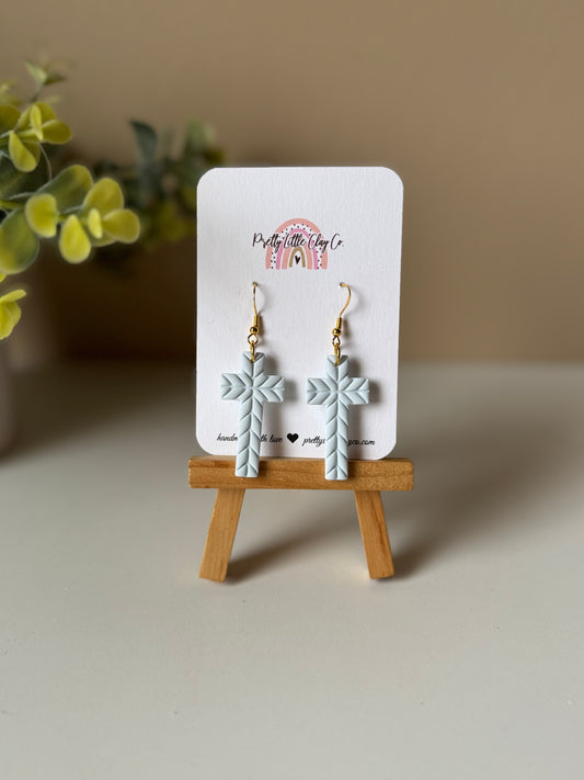 Chevron Cross Dangles (blue)