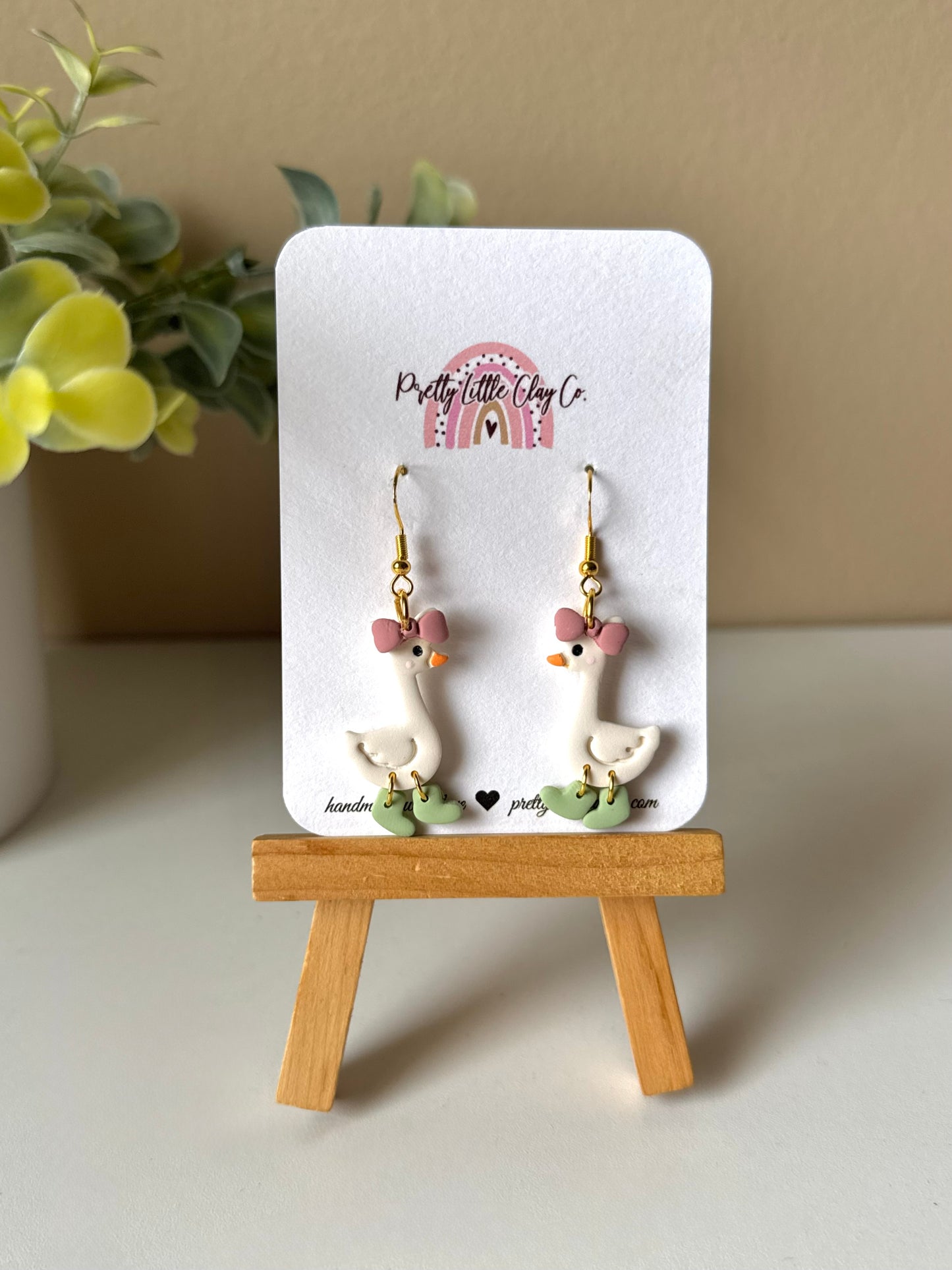 Girly Goose Dangles (green boots)