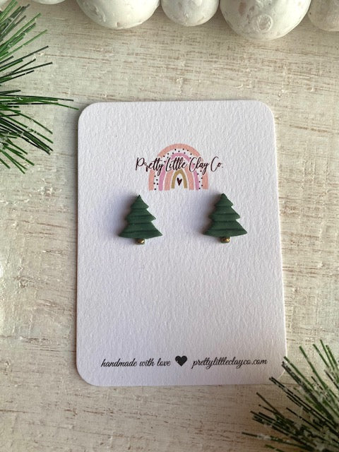 Tree Studs (Dark Green)