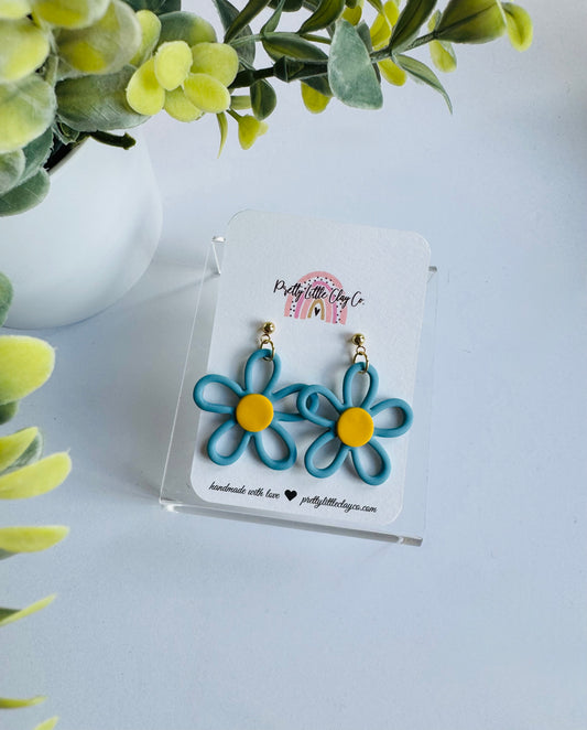 Doodle Daisy Dangles (blue)