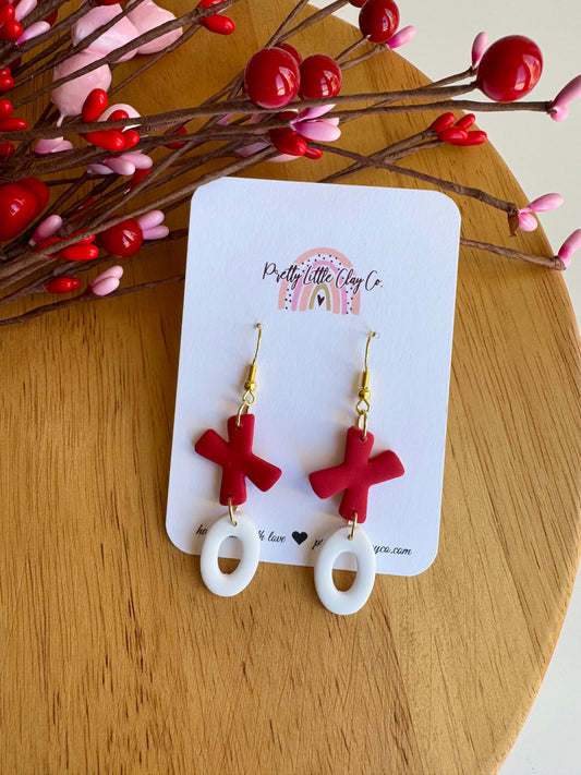 XO Dangles (red&white)