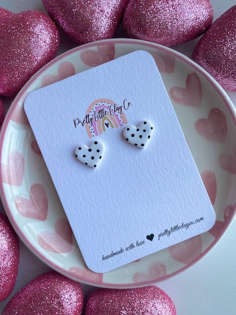 Polka Dot Hearts (white)
