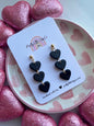 Three Heart Dangles (black)