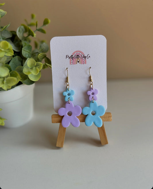 Blue/Lavender Daisy Dangles