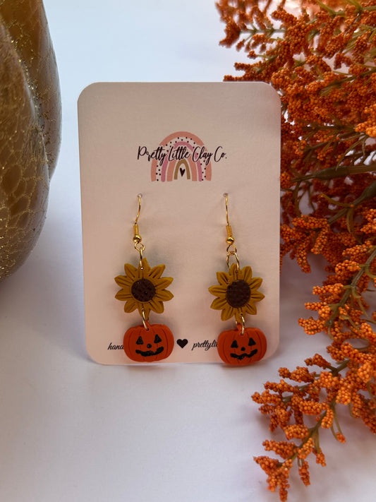 Sunflower & Jack O’ Lantern Dangles