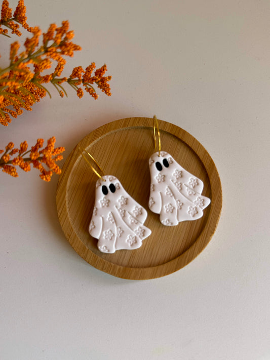 Flowery Ghost Hoops