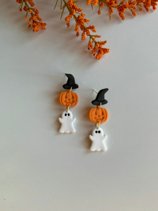 Witch-Jack O’ Lantern-Ghost Dangles