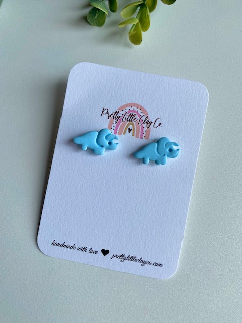 Triceratops Studs (blue)