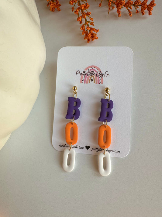 BOO Dangles (purple, orange, white)