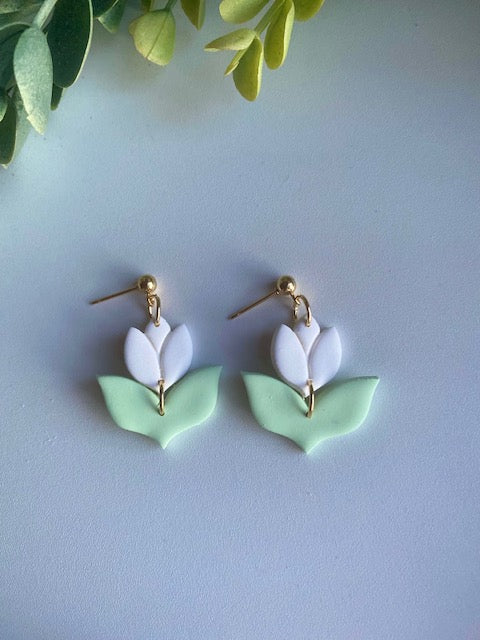 Tulip Dangles (white)