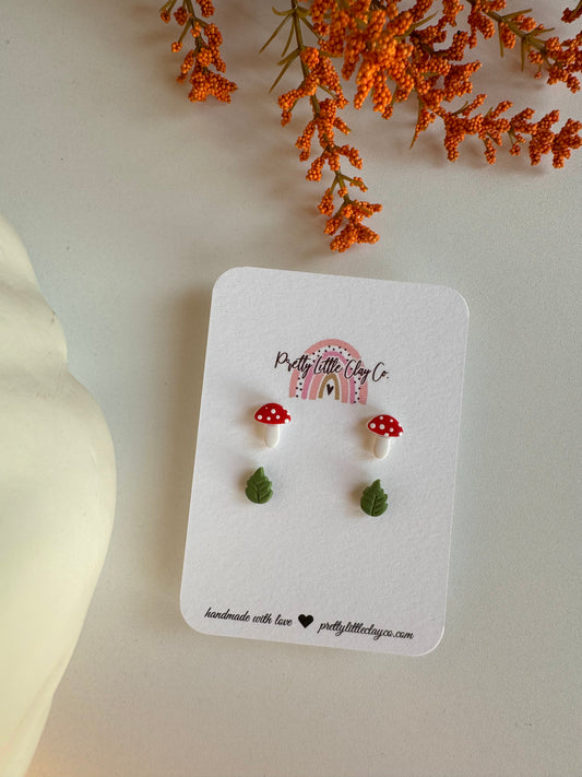 Mushroom & Leaf Studs