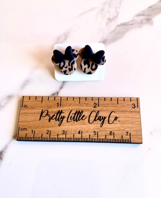 Minnie Leopard Studs