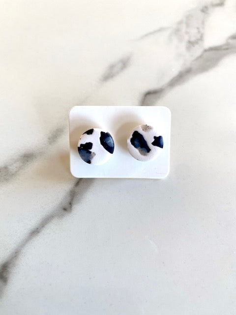 White Leopard Studs